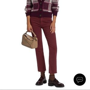 MOTHER The Tripper High-Rise Stretch Ankle Fray Cropped Jeans